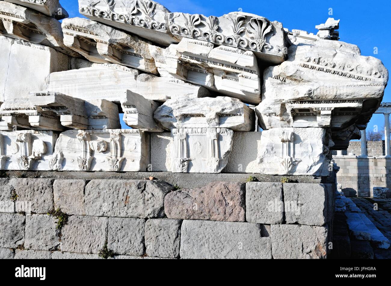 Fragmente der ehemaligen Größe in Pergamon Stockfoto