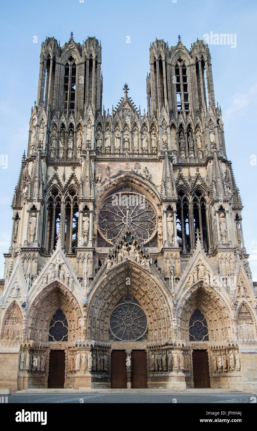 Kathedrale Notre-Dame in Reims, Frankreich Stockfoto