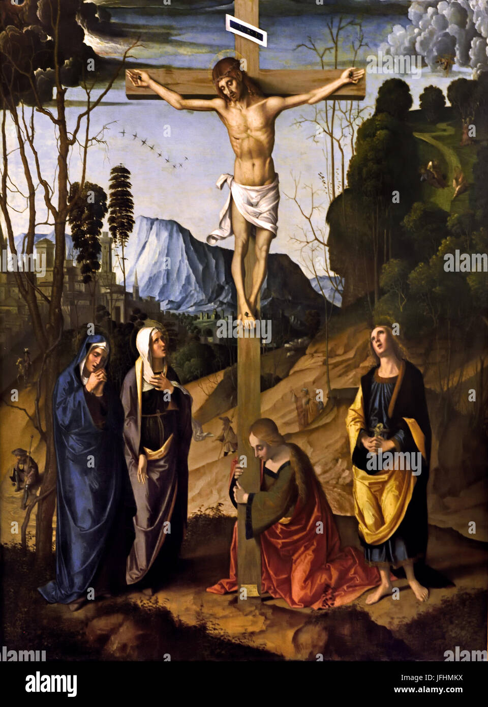 Kreuzigung 1500 Marco Palmezzano 1459-1539 Italien Italienisch Stockfoto