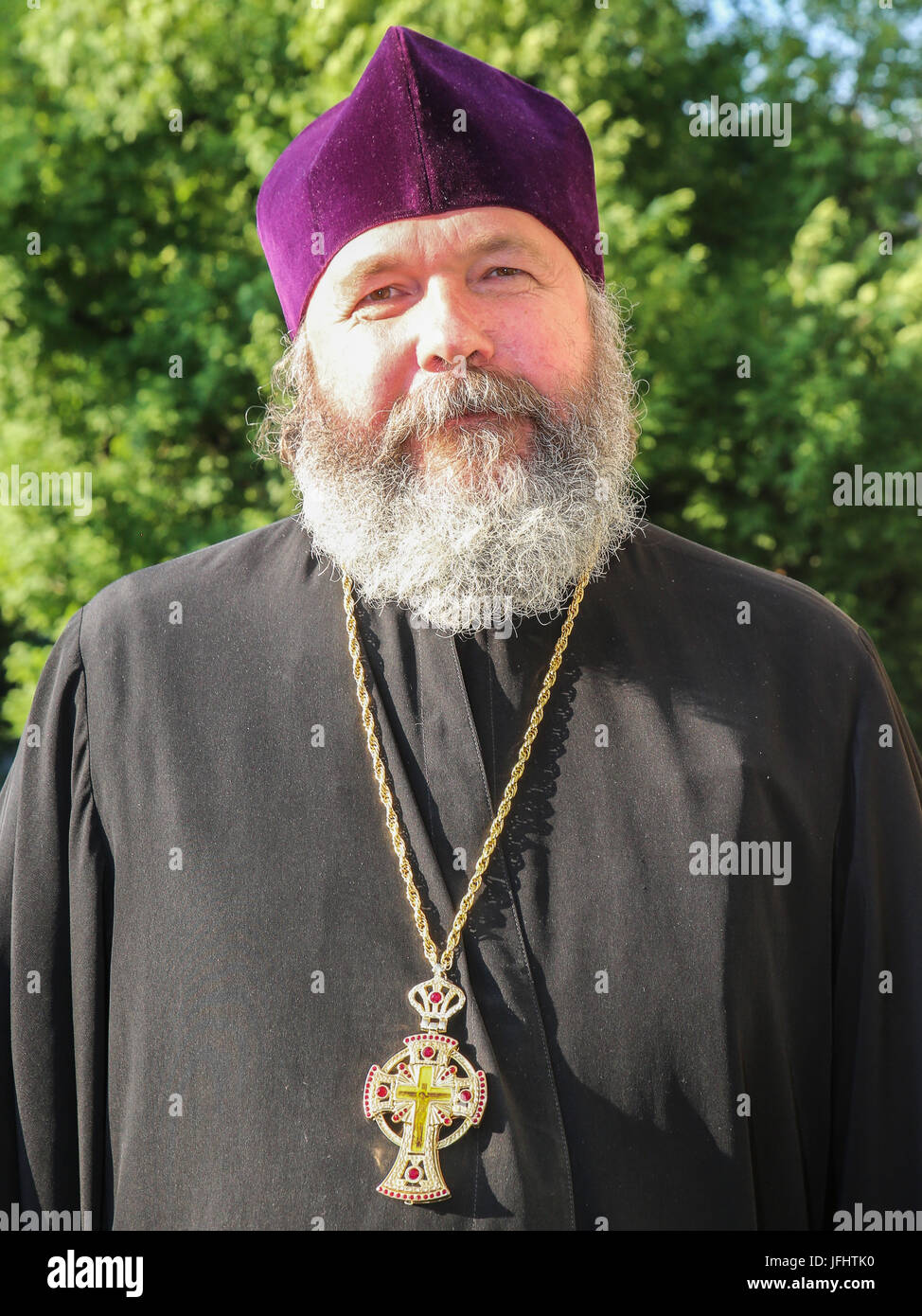 Boris Ustimenko Erzpriester der russisch-orthodoxen Kirche in Magdeburg. Stockfoto