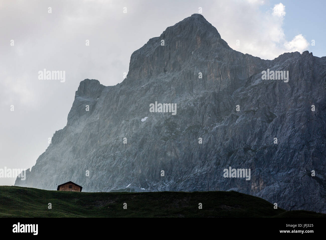 Abendstimmung in St. Antönien im Kanton Graubünden Stockfoto