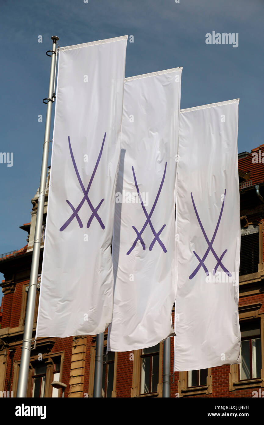 Meissen Sachsen Meissen Porzellan Firmenlogo Stockfoto