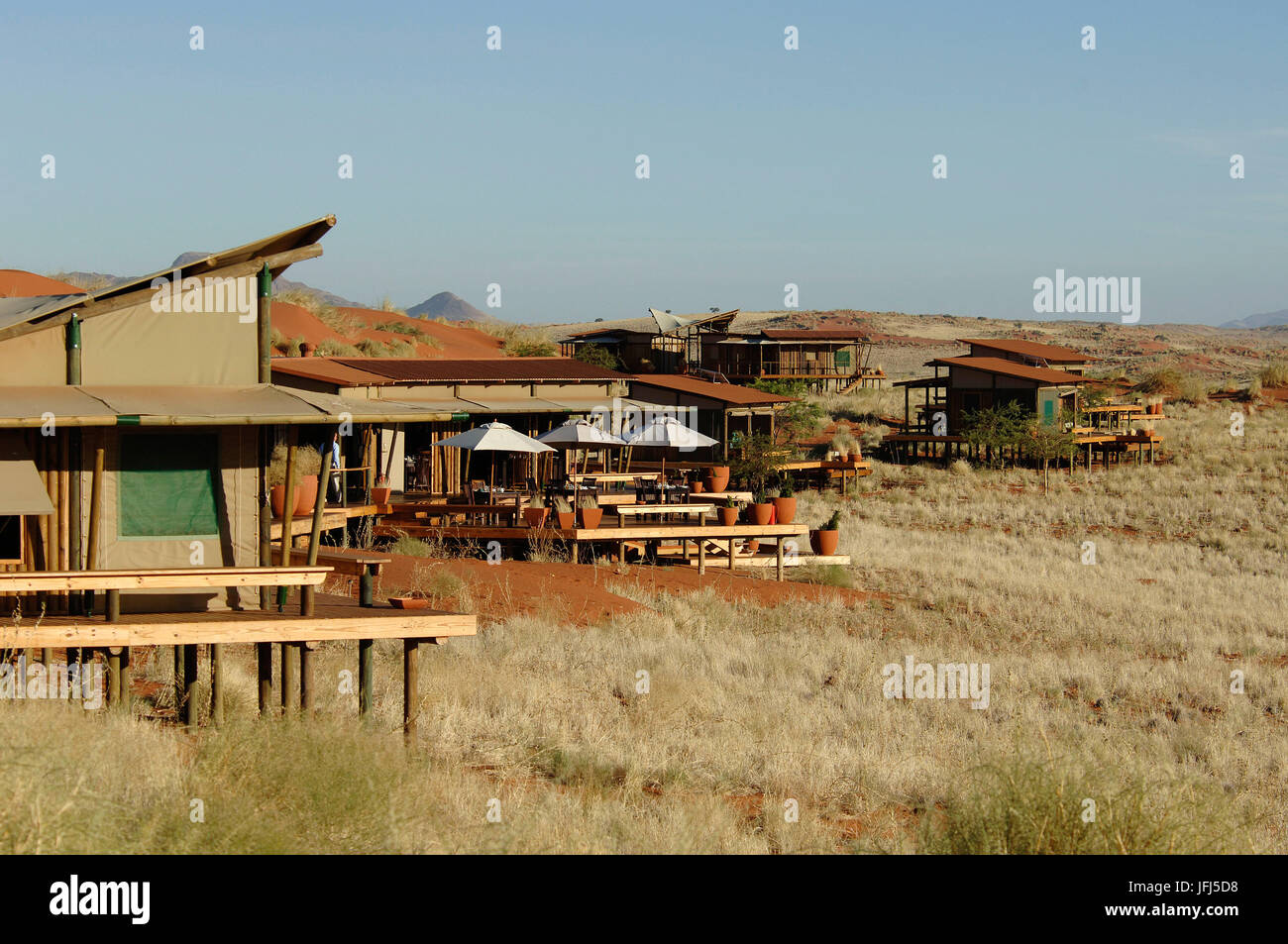 Afrika, Namibia, NamibRand Nature Reserve, Wolwedane Dunes Lodge, Stockfoto