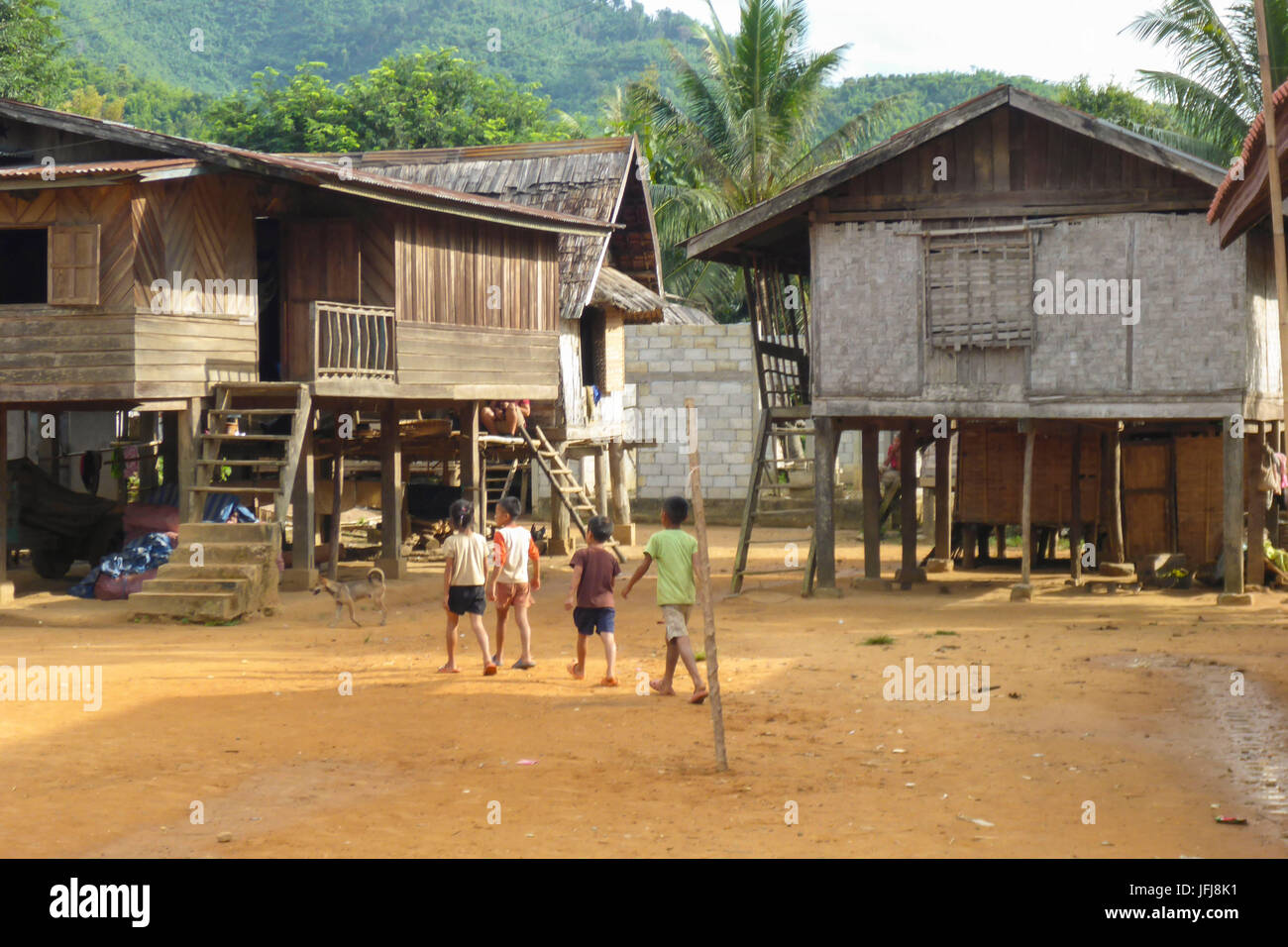 Asien, Laos, Binnenland, Süd-Ost-Asien, Indochina Halbinsel, inszenieren Luang Prabang - Muang Ngoi Hmong Dorf Stockfoto