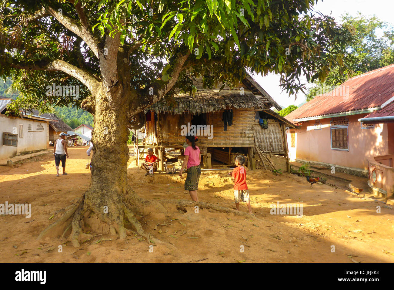 Asien, Laos, Binnenland, Süd-Ost-Asien, Indochina Halbinsel, inszenieren Luang Prabang - Muang Ngoi Hmong Dorf Stockfoto