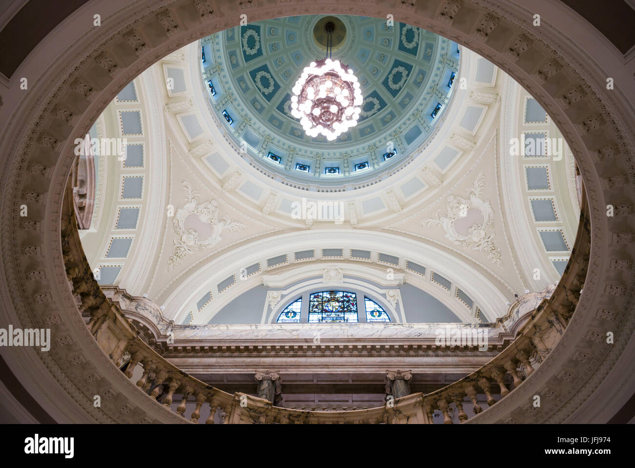 Großbritannien, Nordirland, Belfast, Belfast City Hall, Interieur, Kuppel Stockfoto