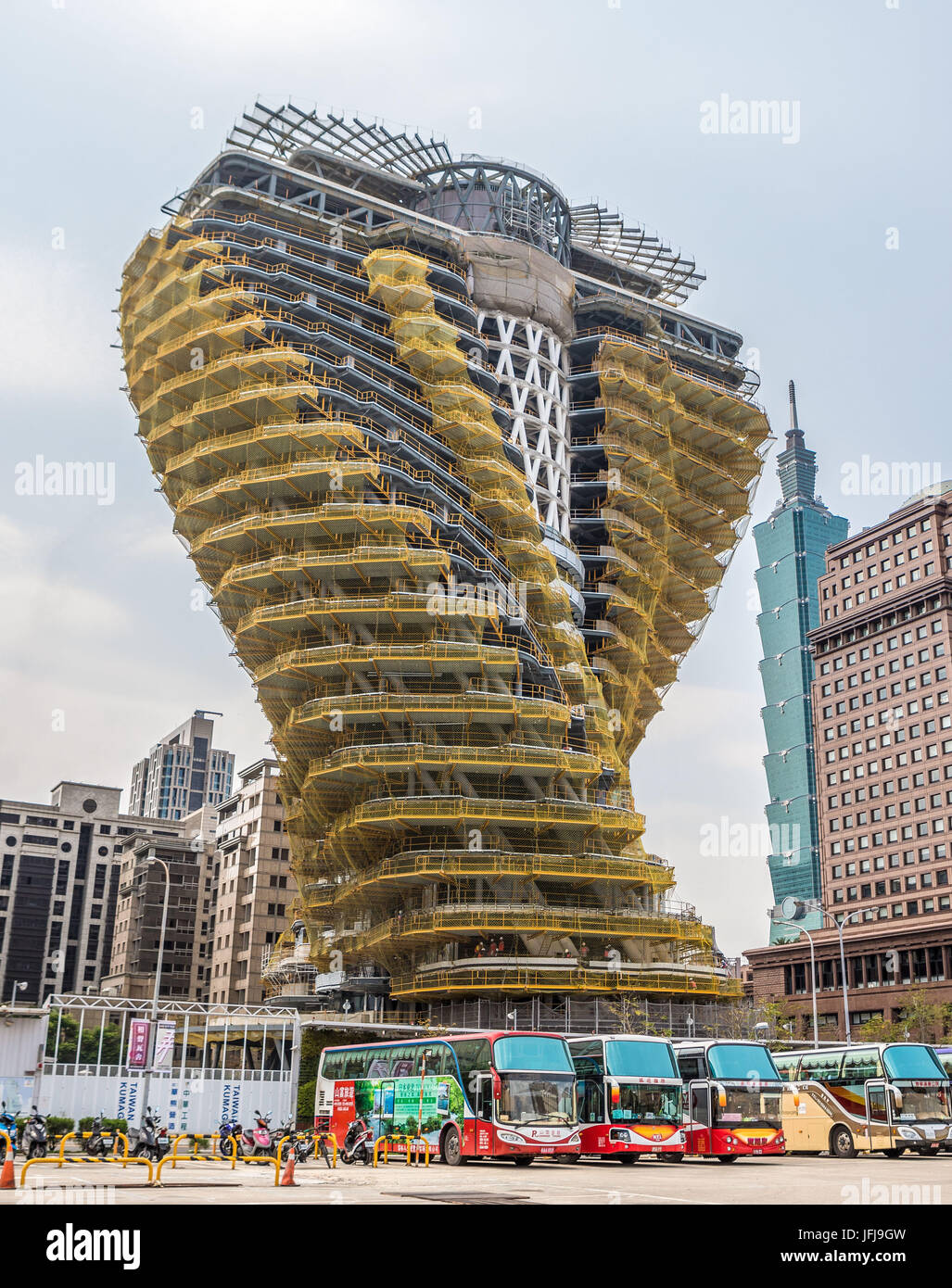 Taiwan, Taipeh, New verdrehten Turm von Architekt Vincent Callebaut, 101 Gebäude Stockfoto