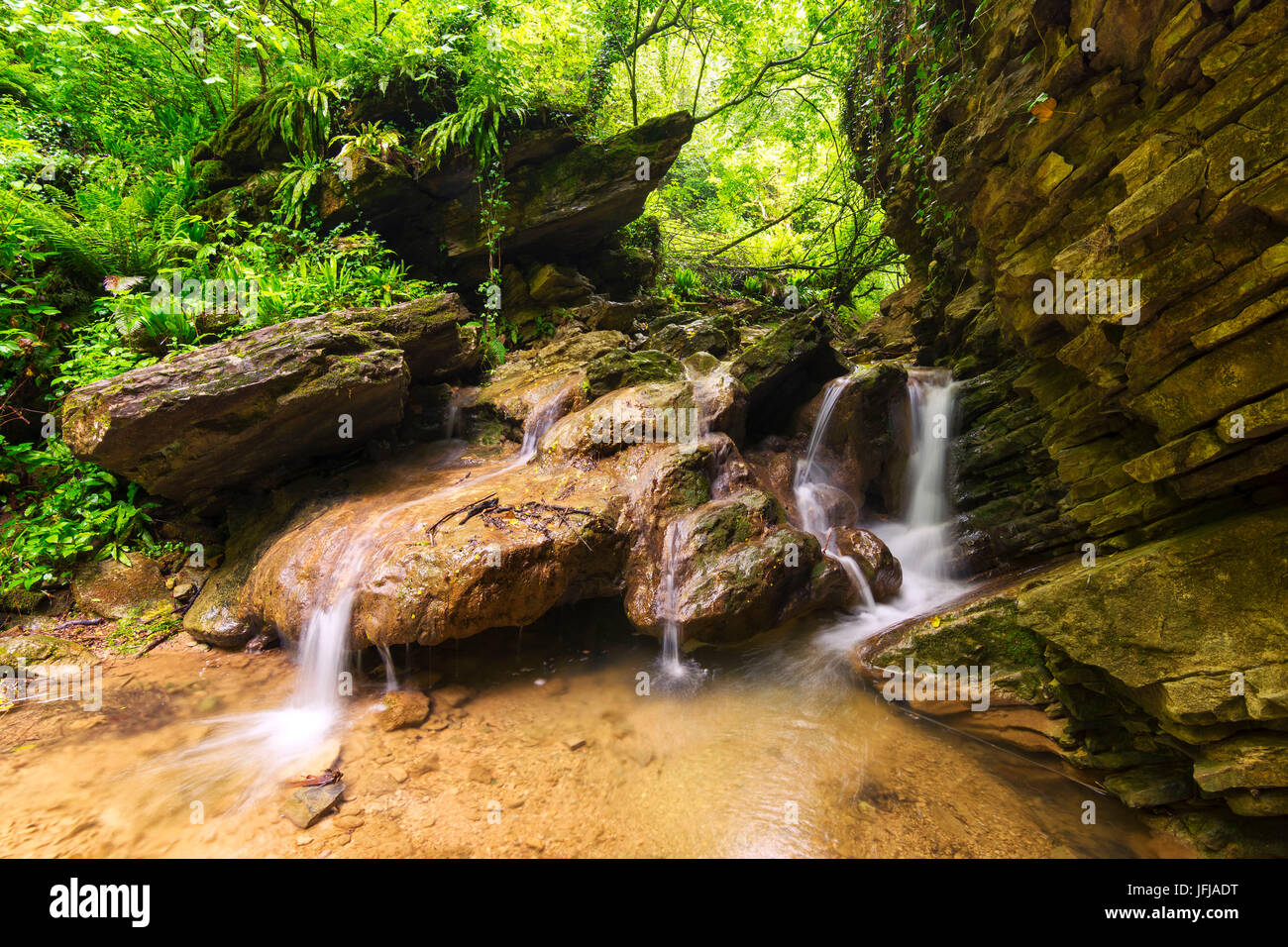 Europa, Italien, Gaina Wasserfälle, Provinz Brescia, Stockfoto
