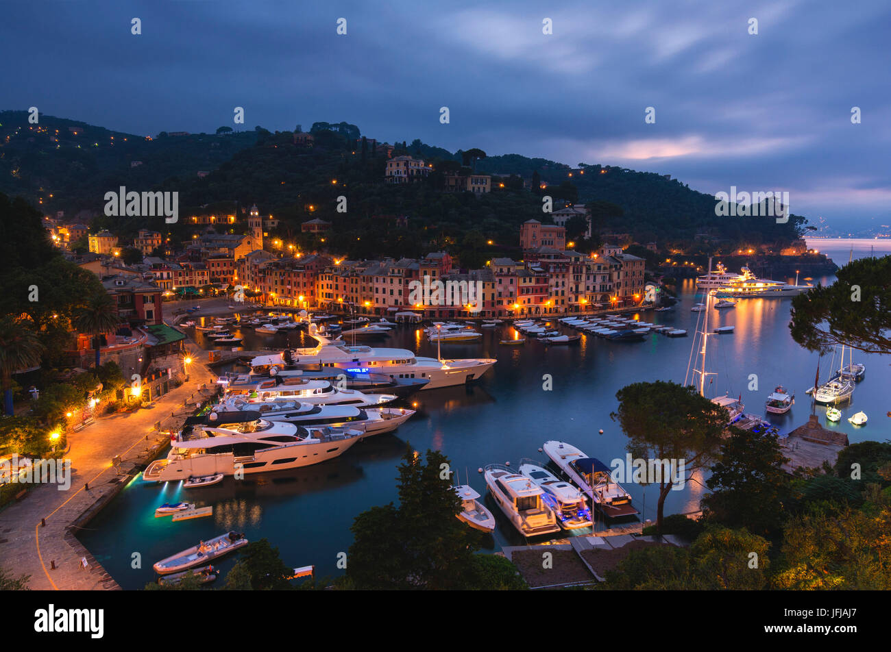 Europa, Italien, Bucht von Portofino, Ligurien, Stockfoto