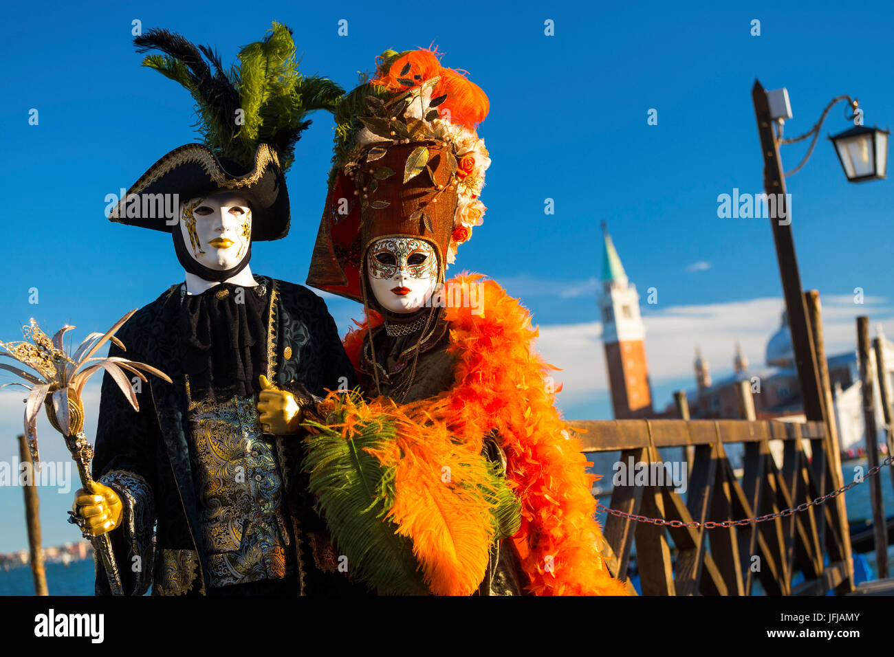 Fancy Dress mit San Giorgio Maggiore im Hintergrund, Venedig, Veneto, Italien, Stockfoto