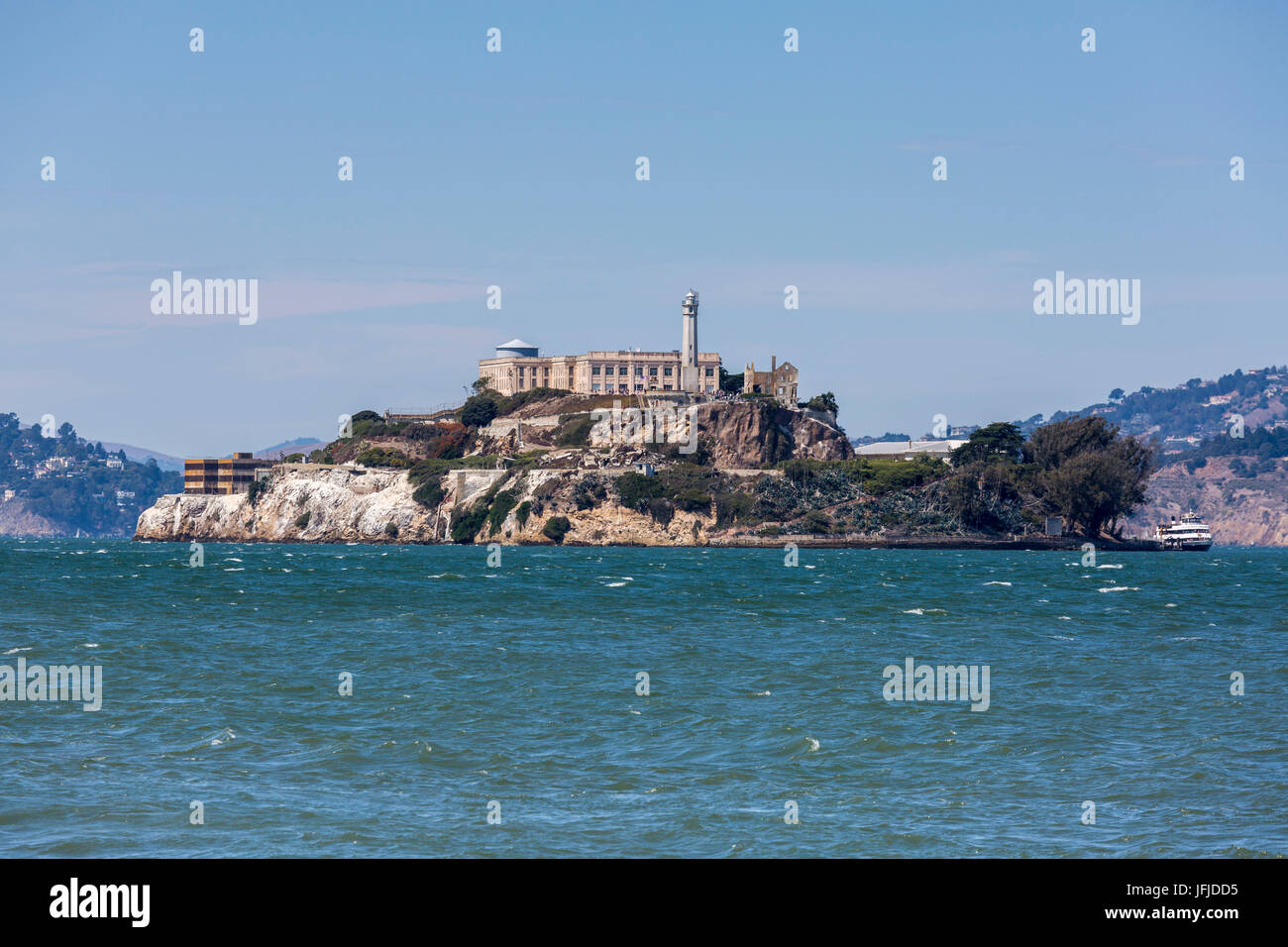 Alcatraz-Insel in der Bucht von San Francisco, Marin County, Kalifornien, USA, Stockfoto