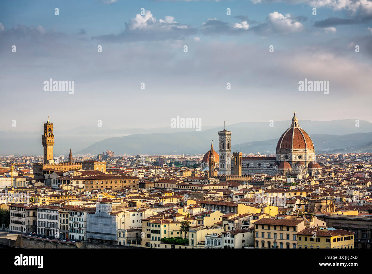 Santa Maria del Fiore Dom und Palazzo Vecchio in Florenz, Toskana, Italien Stockfoto