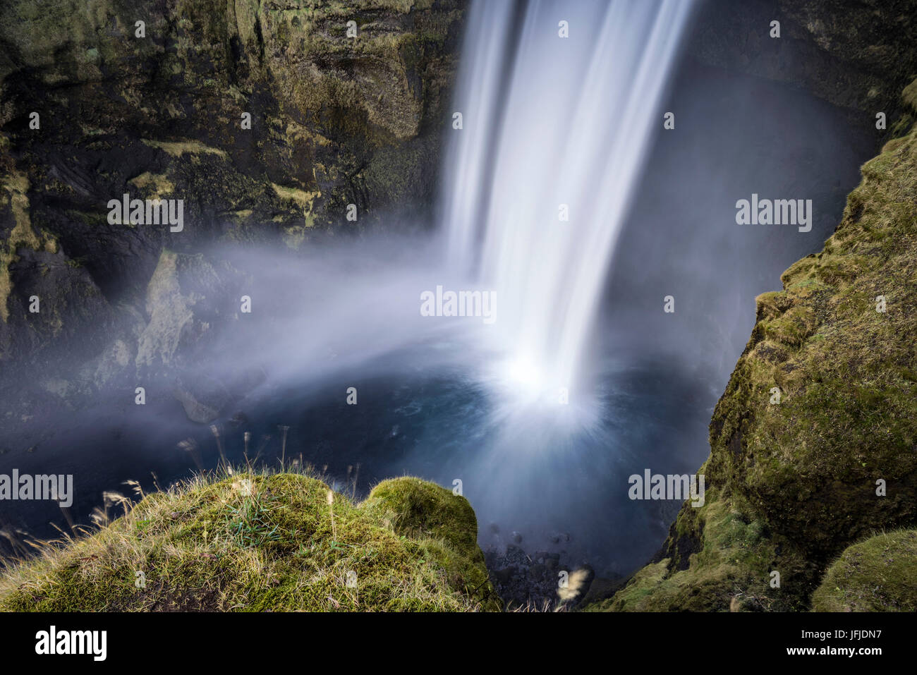 Skogafoss Wasserfall, Skogar, Gardabaer, Hauptstadt, Island, Europa Stockfoto
