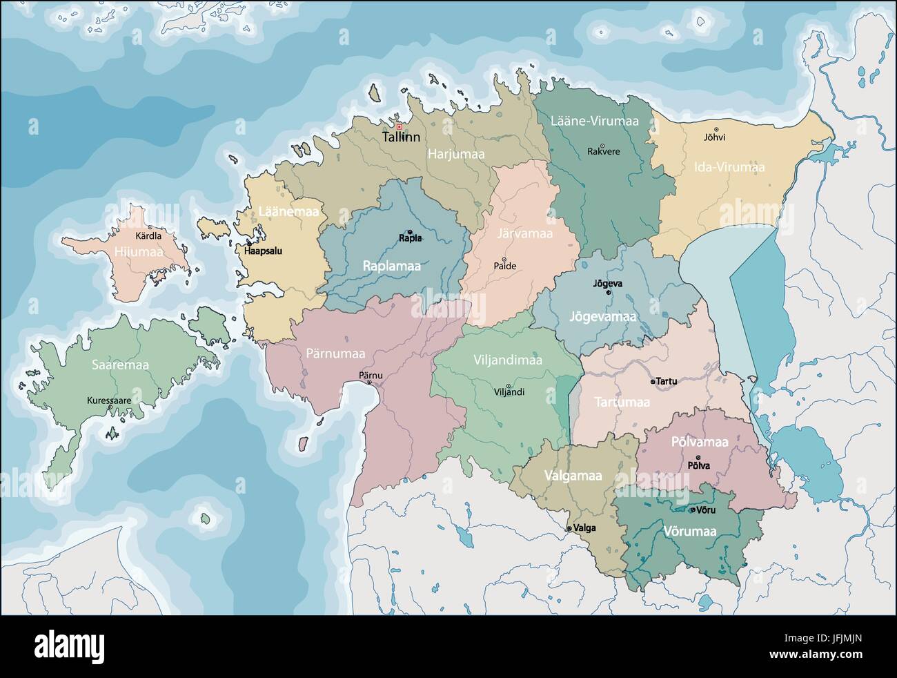 Karte von Estland Stock Vektor