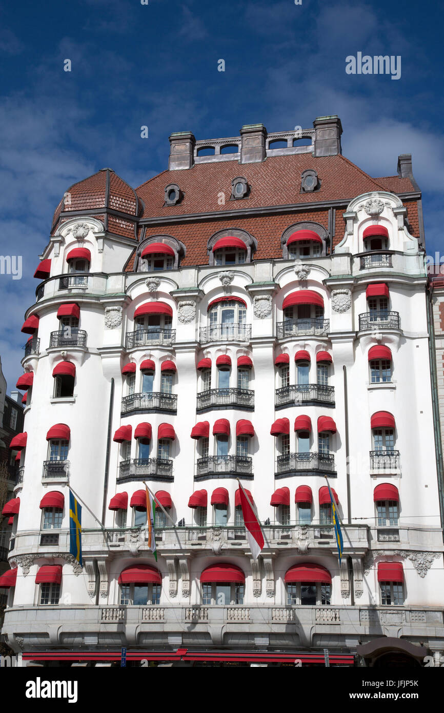 Fassade des Hotel Diplomat; Blickrichtung Street, Stockholm; Schweden Stockfoto