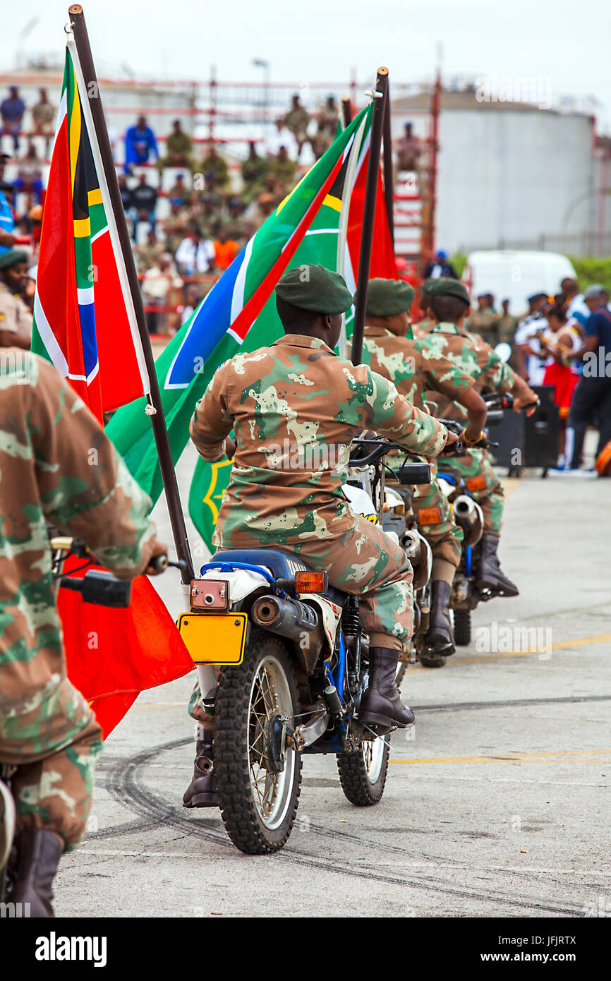 Militärparade in Port Elizabeth Südafrika Stockfoto