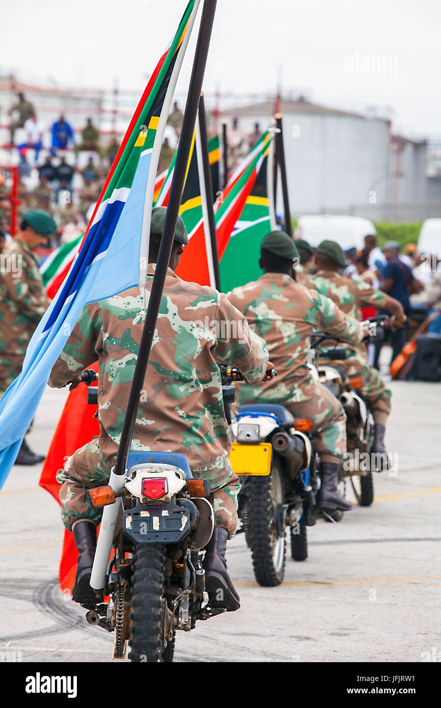 Militärparade in Port Elizabeth Südafrika Stockfoto