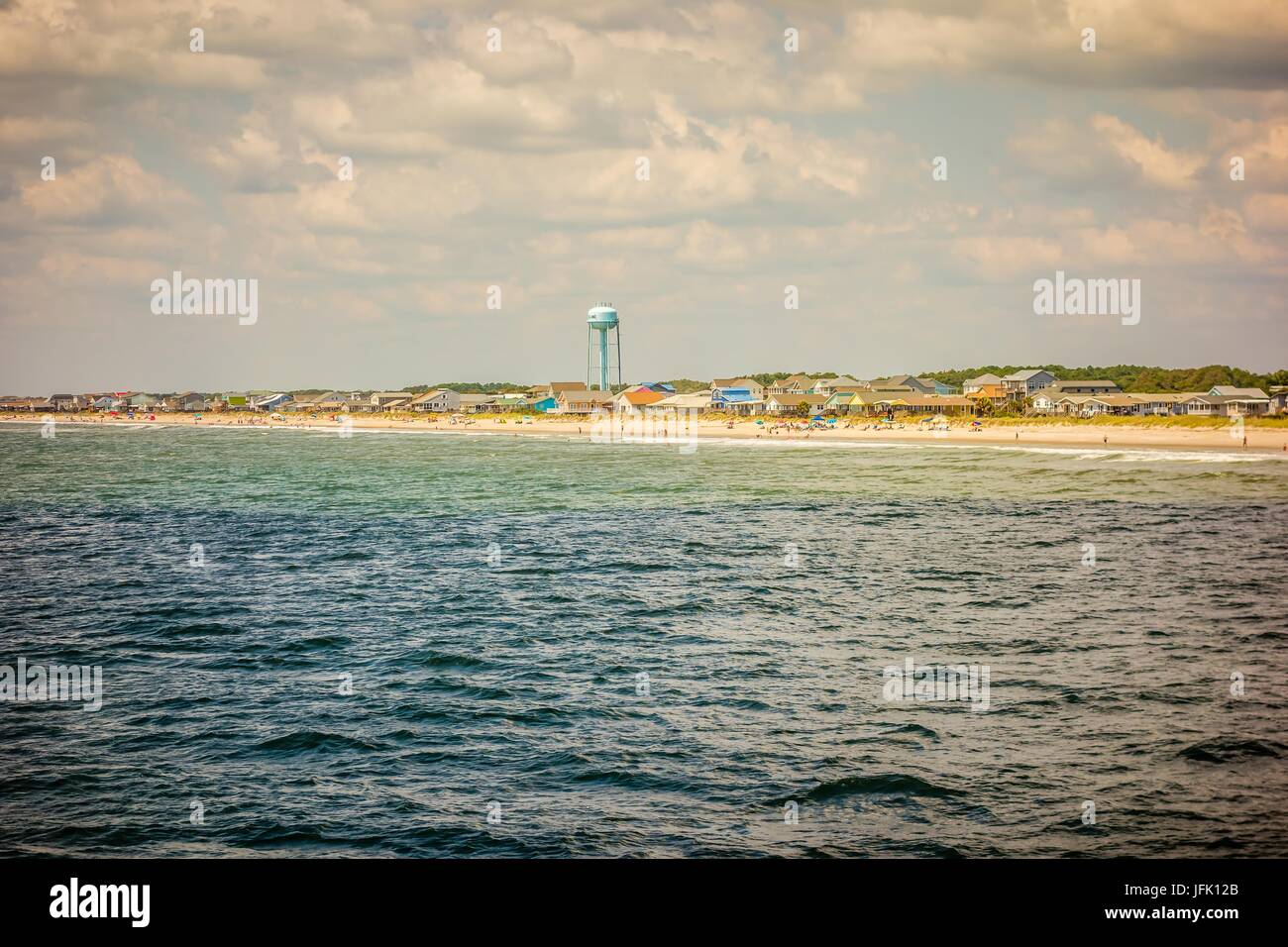 Einen malerischen Blick auf Oak Island Beach North Carolina Stockfoto