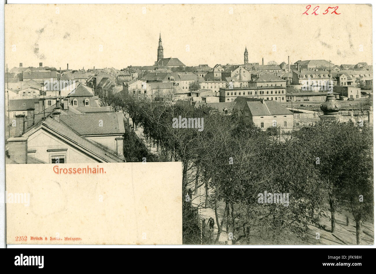 0 52-Großenhain-1902-Blick Auf Großenhain-Brück & Sohn Kunstverlag Stockfoto