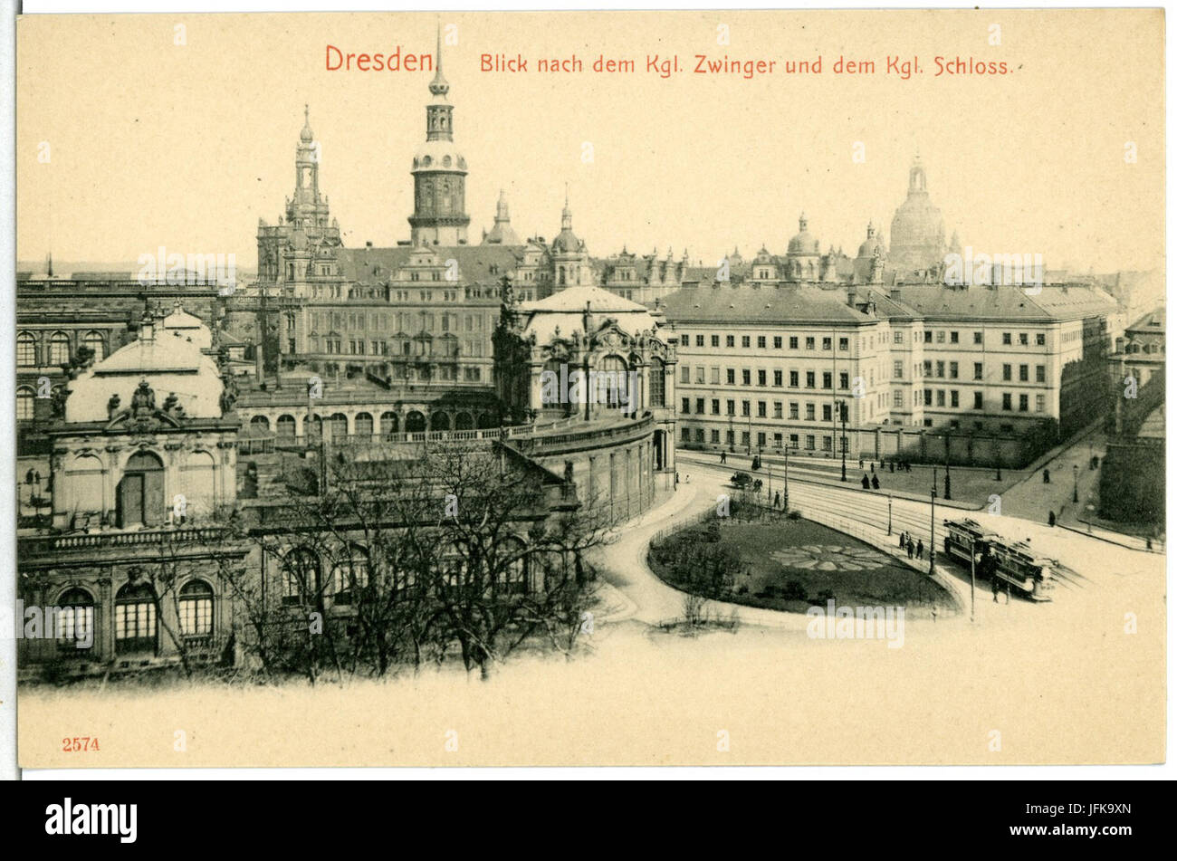 02574-Dresden-1902-Zwinger Und Schloß Mit Berliner-Brück & Sohn Kunstverlag Stockfoto