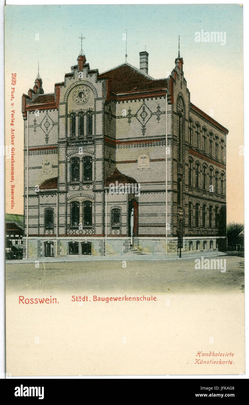 02929-Roßwein-1903-städtischen Baugewerkschule-Brück & Sohn Kunstverlag Stockfoto