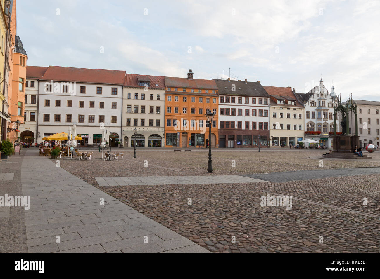 Rathausplatz in Wittenberg Stockfoto