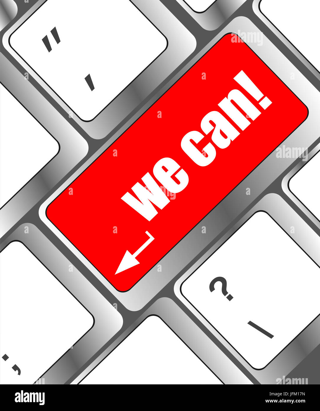 Wir können auf Computer-Tastatur-Taste drücken Stockfoto