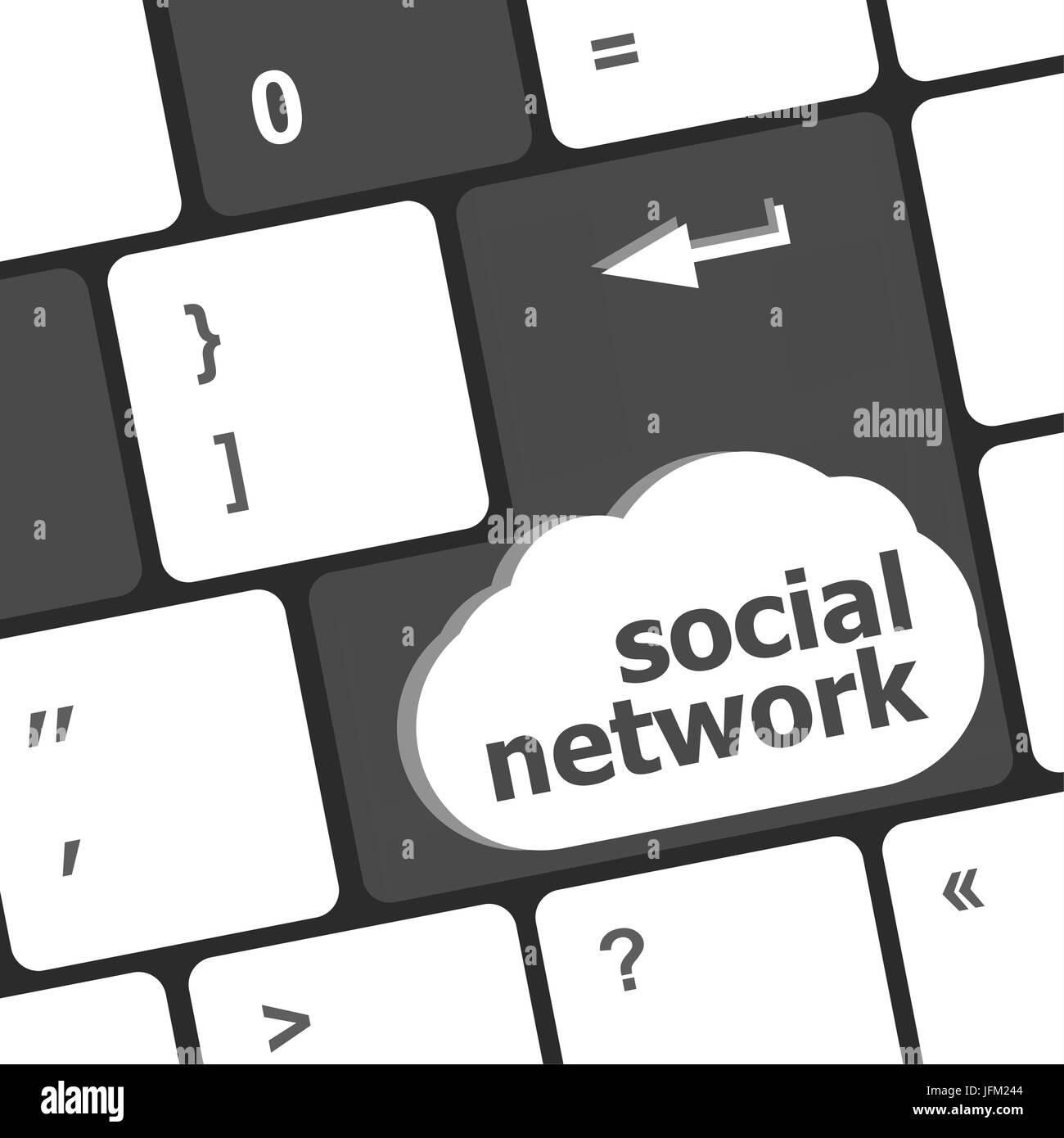 Soziales Netzwerk Wort auf dem Computer Tastatur Taste Stockfoto