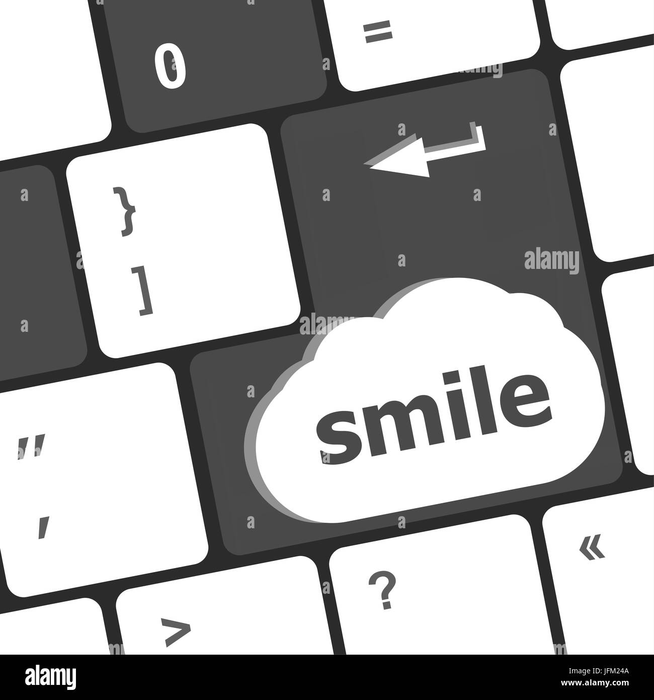 Computer-Tastatur mit Lächeln Wörter auf Schlüssel - Business-Konzept Stockfoto