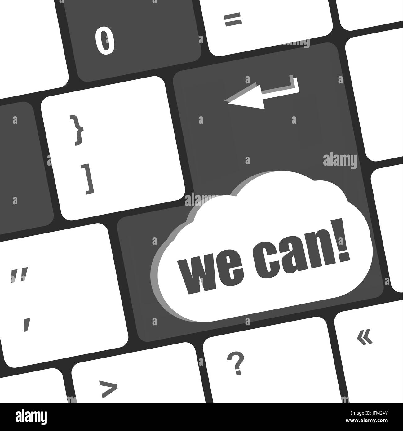 Wir können auf Computer-Tastatur-Taste drücken Stockfoto