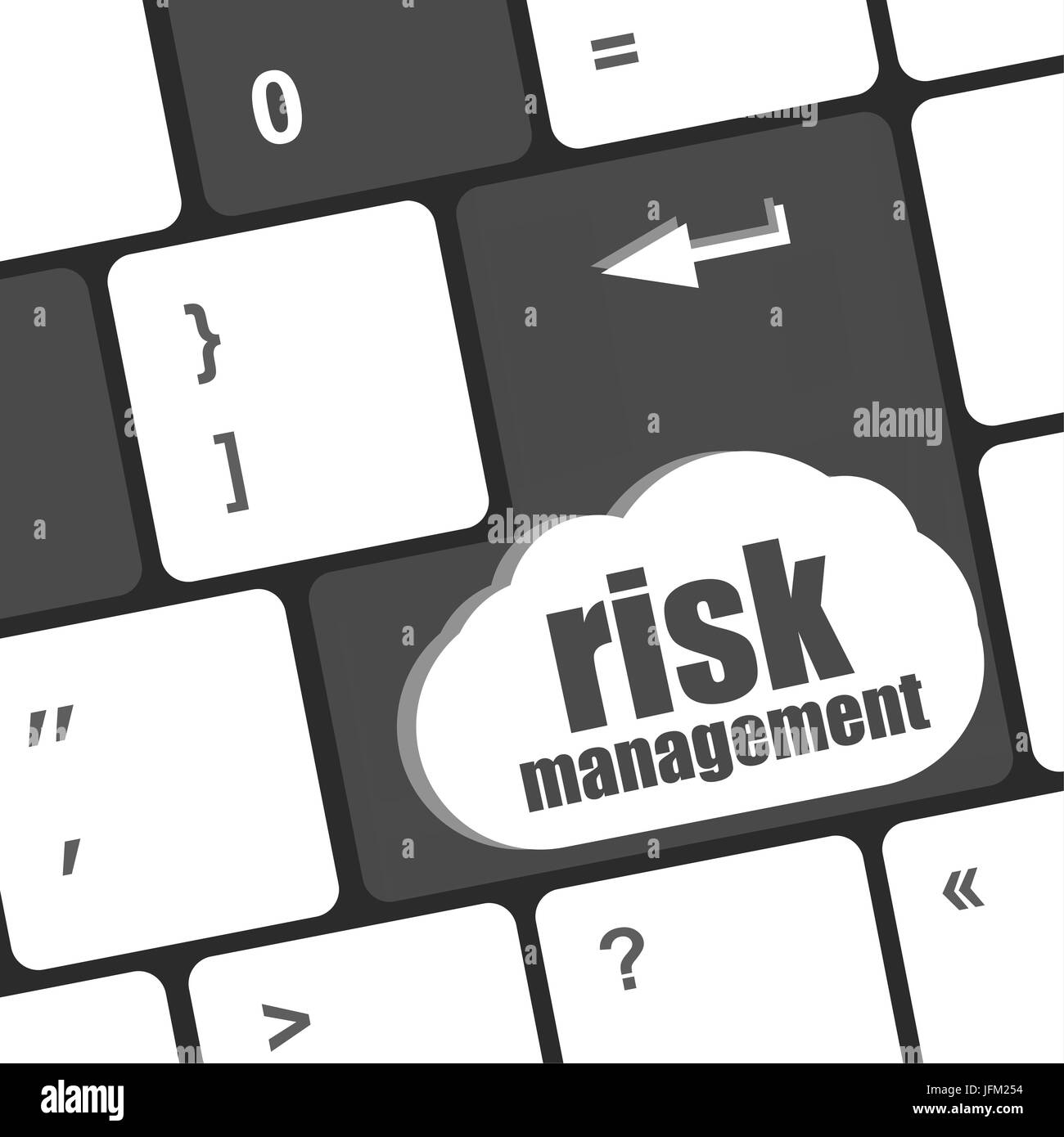Tastatur mit Risiko-Management, Internet-Konzept Stockfoto