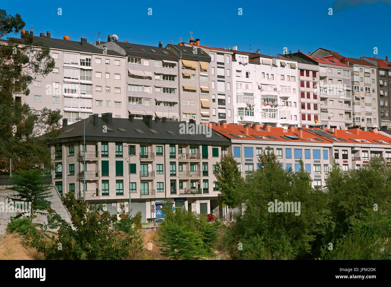 Wohnblöcken, Orense, Region Galicien, Spanien, Europa Stockfoto