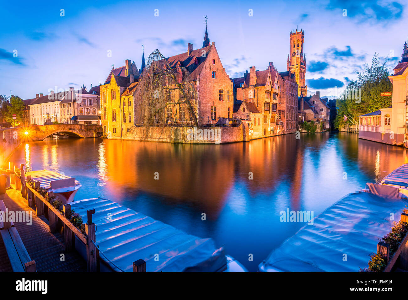 Blick vom Rozenhoedkaai, Brügge, Belgien, Europa, Stockfoto