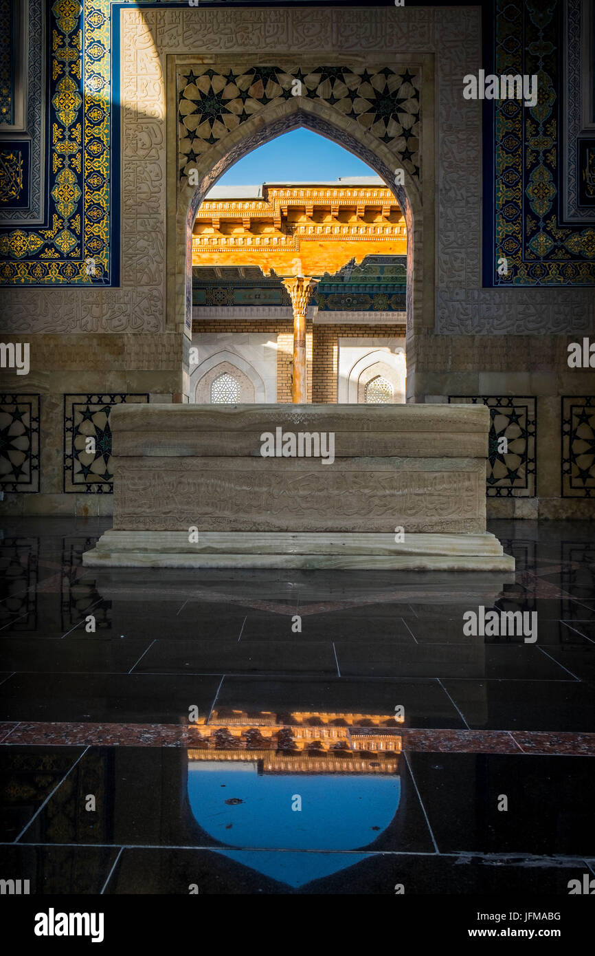 Samarkand, Usbekistan, Zentralasien, Grab von Imam al-Bukhari im Mausoleum, Stockfoto