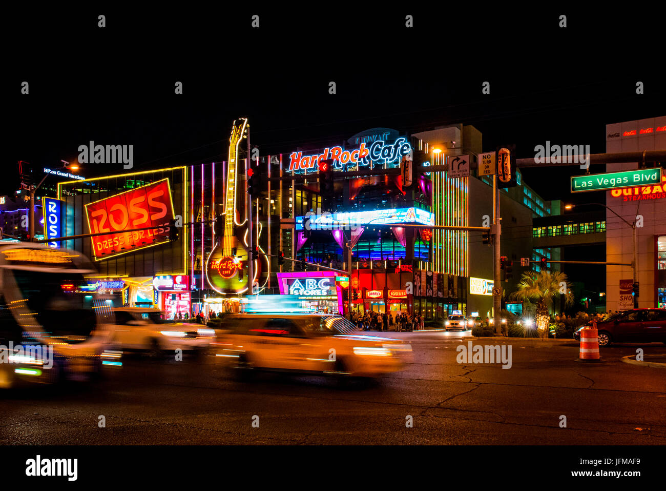 Las Vegas Boulevard, Las Vegas, Nevada, Usa, The Hard Rock Café auf dem Strip in Las Vegas, Stockfoto