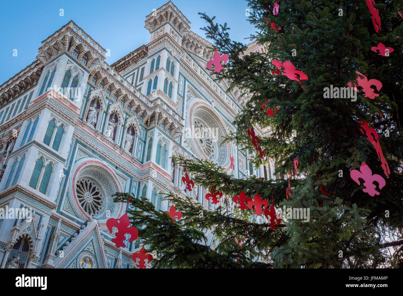 Florenz, Toskana, Italien, die Front des berühmten Giglio Fiorentino Symbols Stockfoto