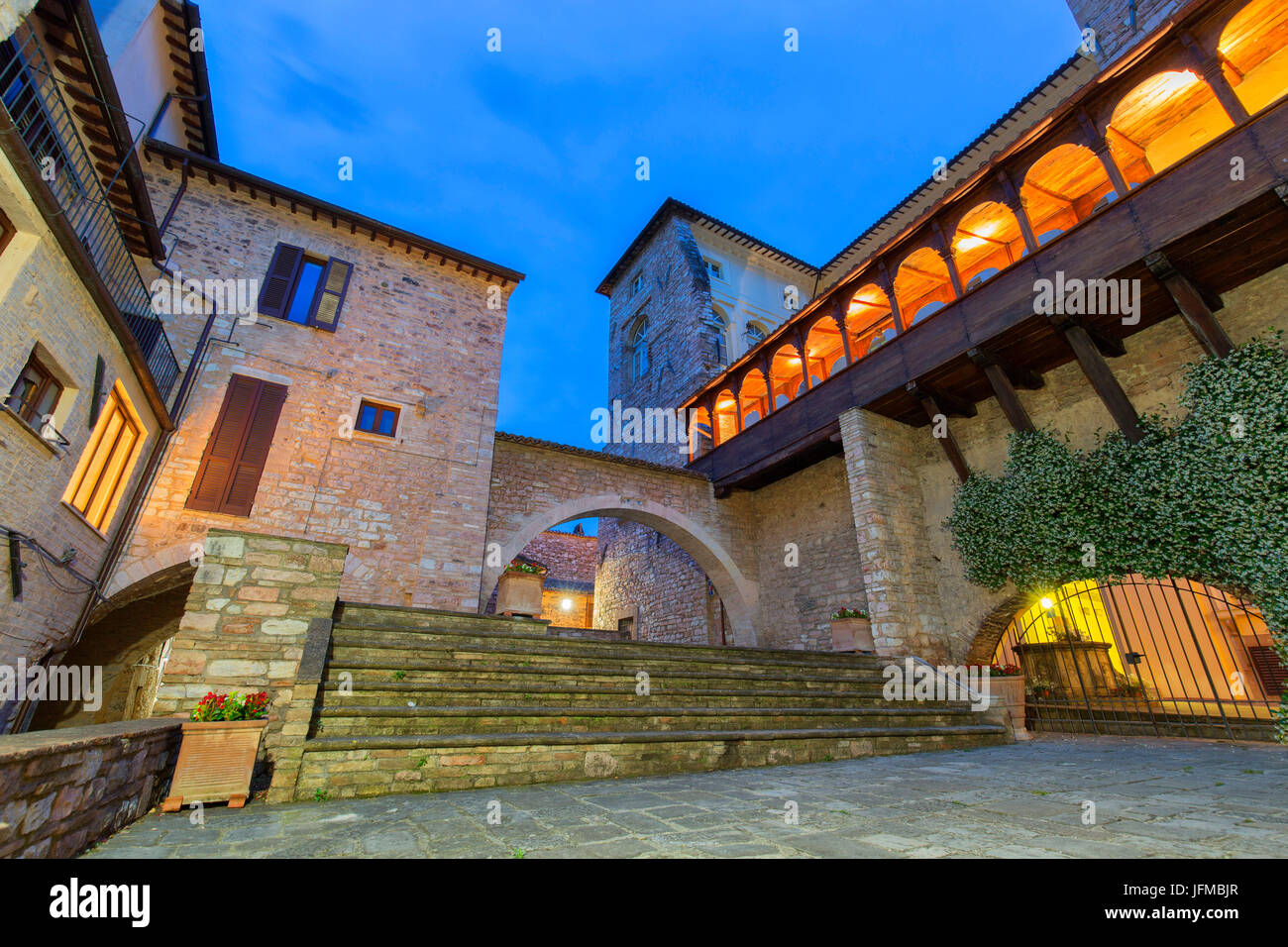 Perugia, Umbrien, Italien, Europa-Viertel, Spello, Blick auf die Stadt Stockfoto