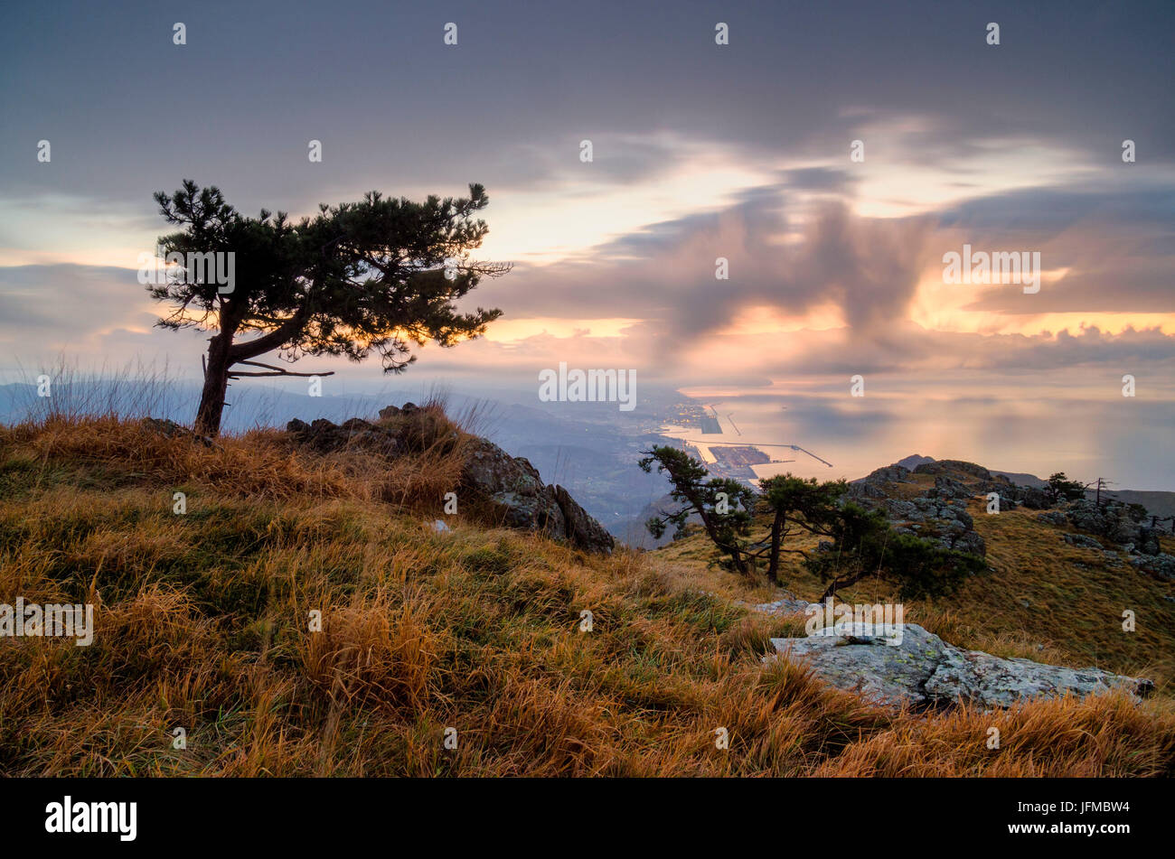 Faiallo pass, Provinz von Genua, Ligurien, Italien, ligurischen Berge, UNESCO Global Geoparks UNESCO Global Geoparks Beigua Stockfoto