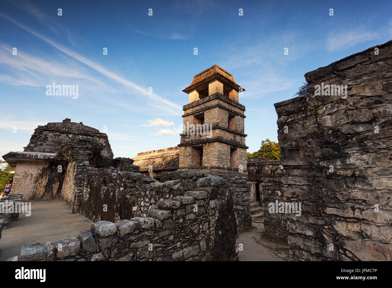 Der Palast, archäologische Stätte Palenque, Nationalpark Palenque, Chiapas, Mexiko Stockfoto