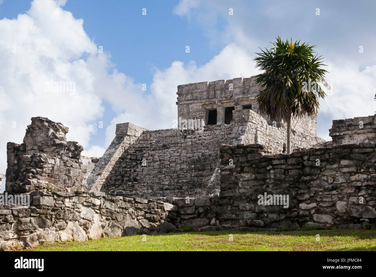 El Castillo Pyramide, archäologische Stätte Tulum, Tulum, Quintana Roo, Mexiko, Stockfoto