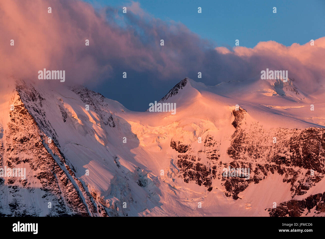 Berninagruppe, rätische Alpen, Engadin, Schweiz, Stockfoto