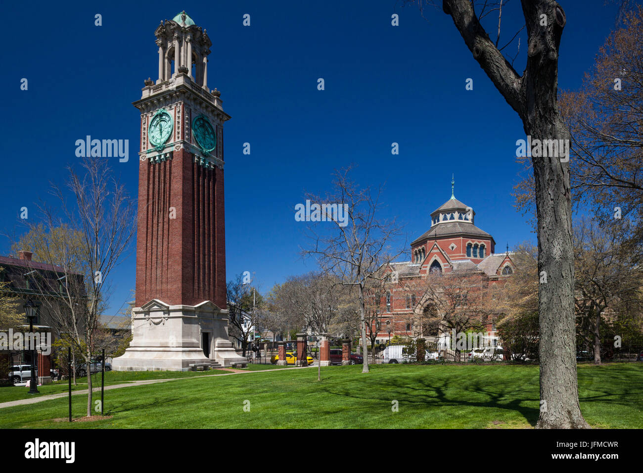 USA, Rhode Island, Providence, Brown University, Campus der Universität von Efeu-Liga und Carrie Turm Stockfoto