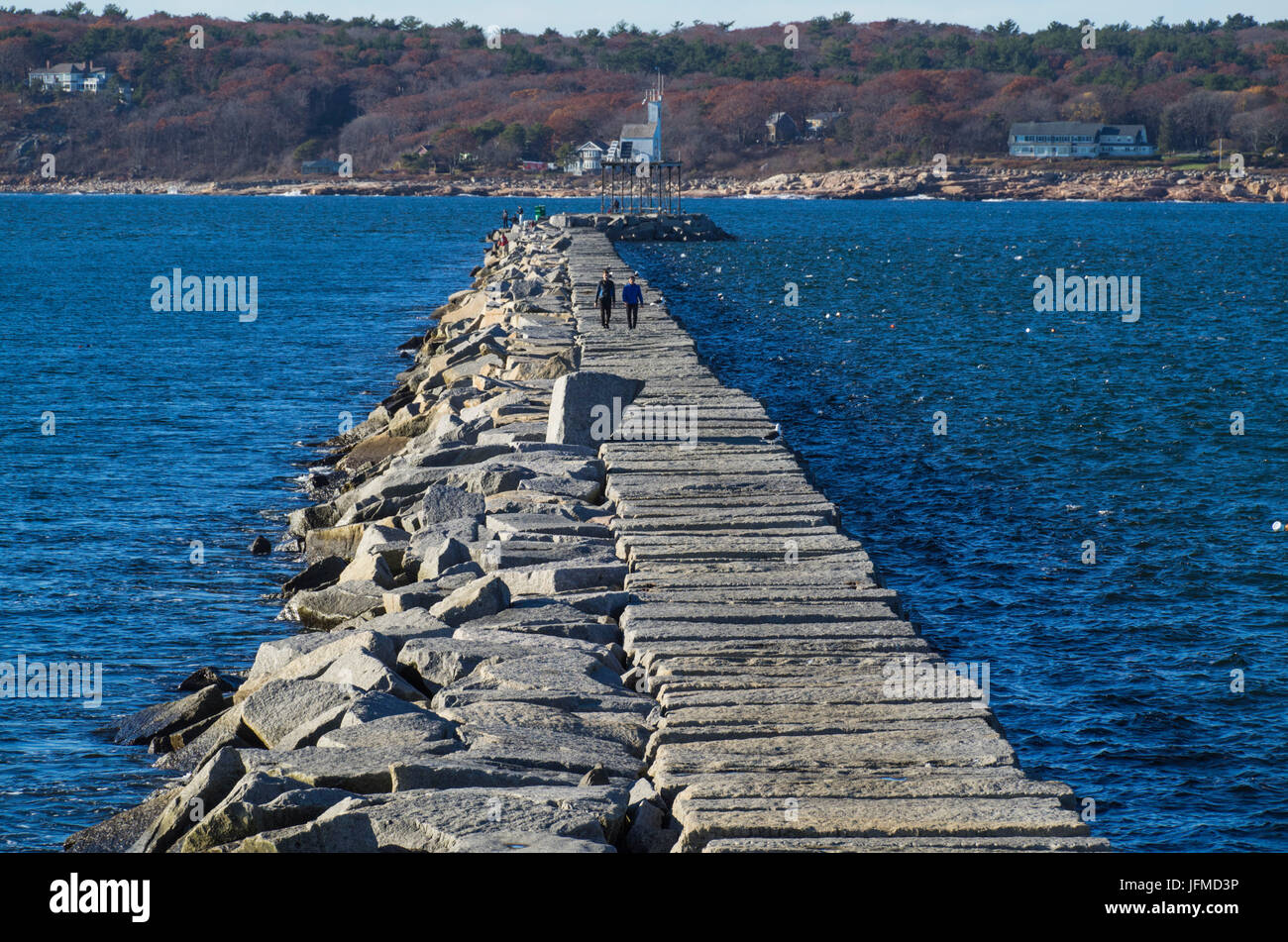 USA, Massachusetts, Cape Ann, Gloucester, Gloucester Hafen-Mole Stockfoto