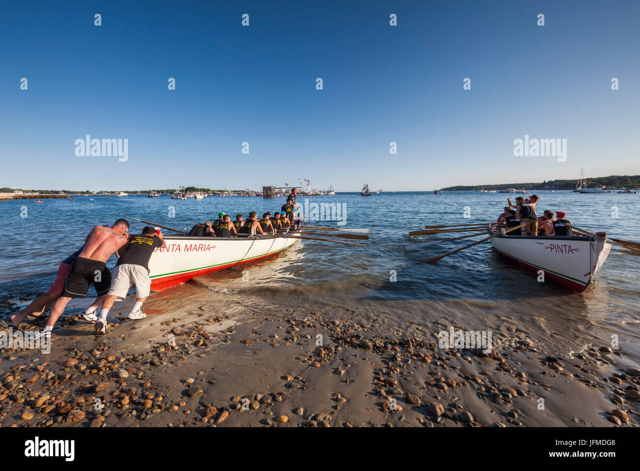 USA, Massachusetts, Cape Ann, Gloucester, St.-Petri Fiesta, Italienisch-Portugiesisch Angeln Gemeinschaft Festival, Seine Ruder-Regatta Stockfoto