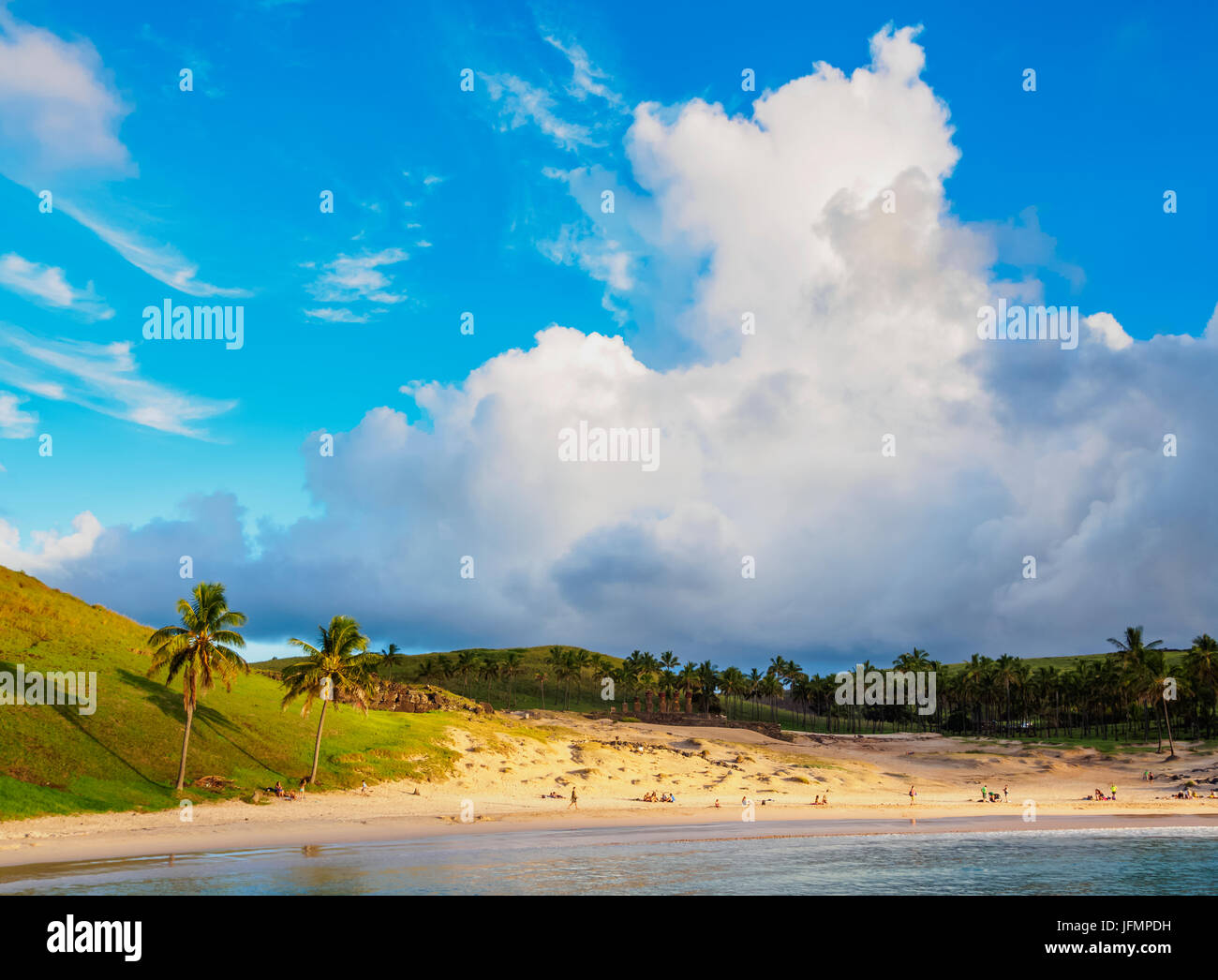Anakena Strand, Easter Island, Chile Stockfoto