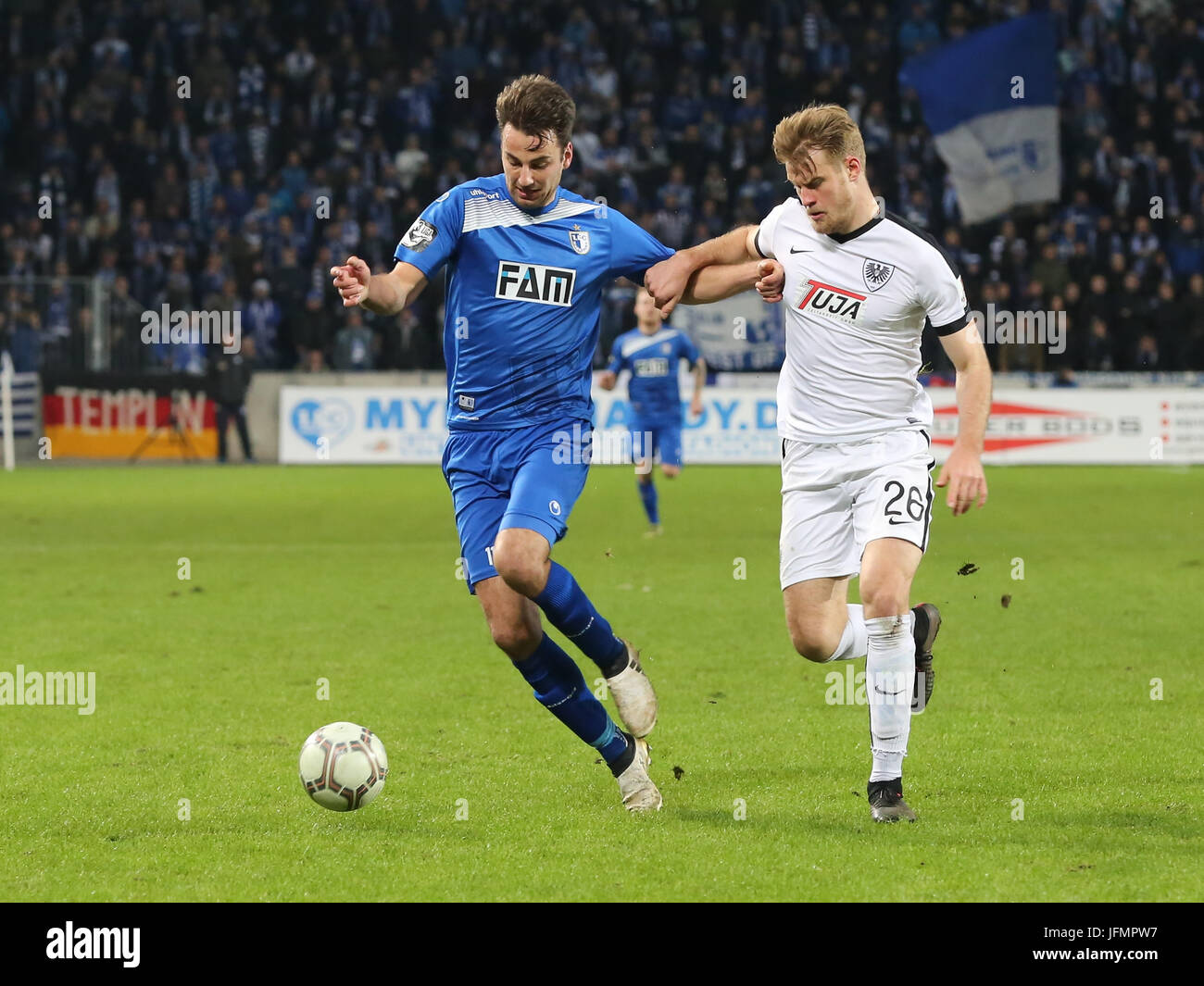 Christian Beck (1.FC Magdeburg) und Sebastian Mai (Preußen Münster ...