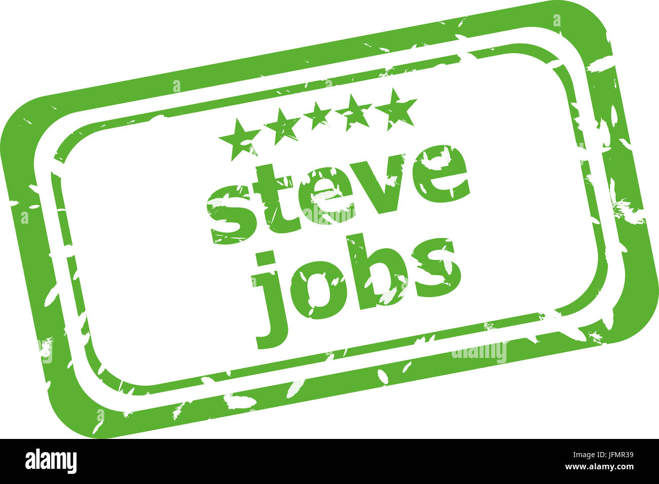 Steve Jobs Stempel auf weißem Hintergrund Stockfoto