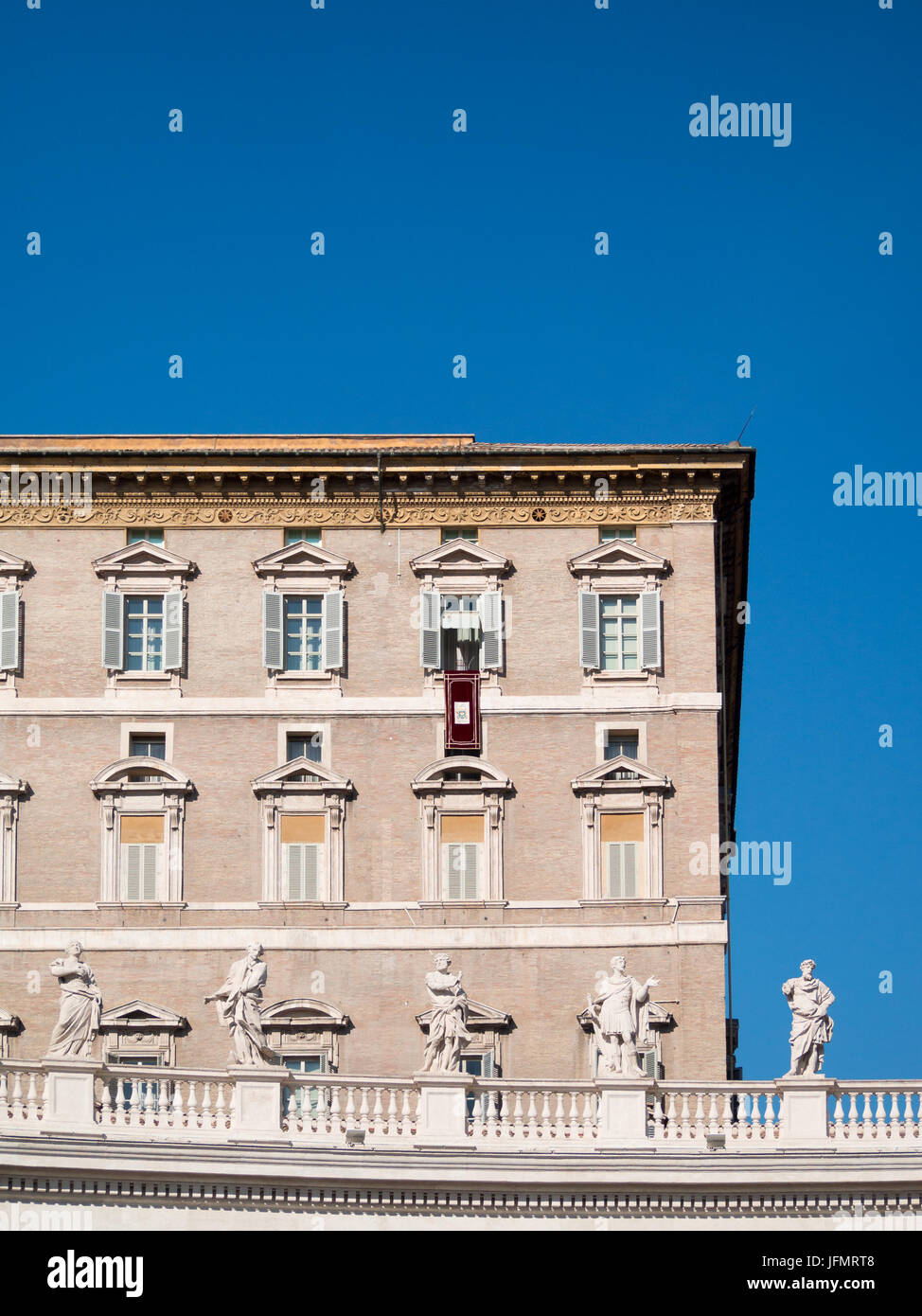 Vatikan Fenster während Sonntag Segen vor dem Papst aussehen Stockfoto