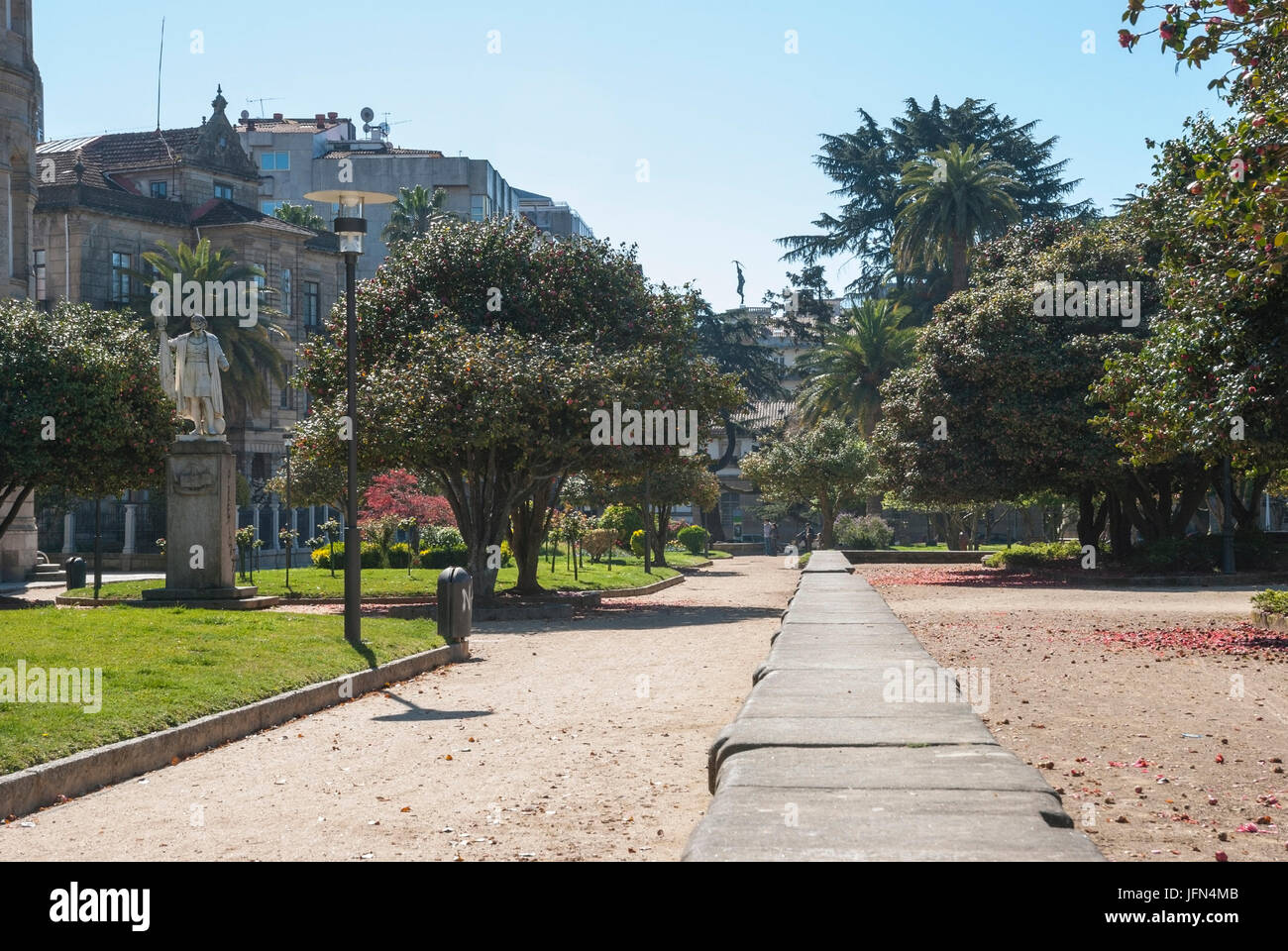 Stadtpark in Pontevedra, Galicien, Spanien Stockfoto