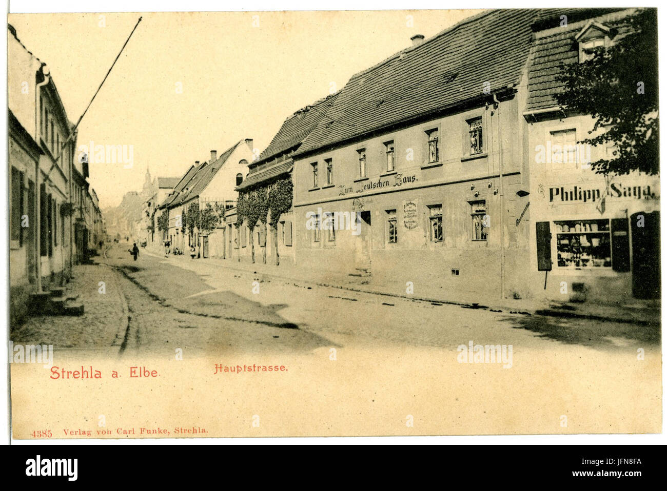 04385 Strehla 1903 Hauptstrasse Mit Gasthaus Zum Deutschen Haus